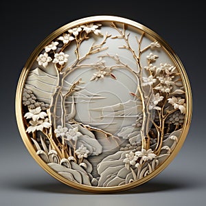 Exquisite Gold Jewelry With Monochrome Landscape Design