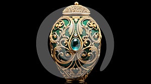 Exquisite Green Gold Vase Inspired By Dmitry Vishnevsky\'s Timeless Artistry