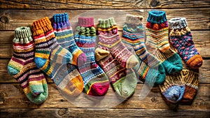 Exquisite HandKnitted Sheeps Wool Socks A Panoramic View of Cozy Comfort and Craftsmanship photo
