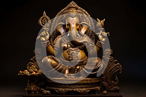 Exquisite Hinduistic sculpture ganesha. Generate Ai