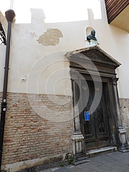 Exquisite historic stone architecture of Venice, approximately, of Sunny Italy