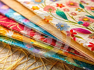 Exquisite Japanese Handmade Washi Paper Texture A Timeless Background for Artistic Expression photo
