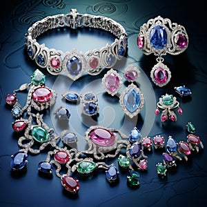 Exquisite Jewelry Collection with Vibrant Gemstones and Captivating Melody