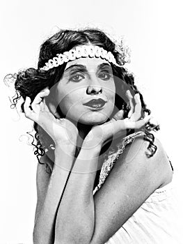 Exquisite lady, retro portrait in black&white (2) photo