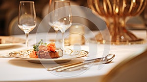 Exquisite main course meal at a luxury restaurant, wedding food catering and English cuisine