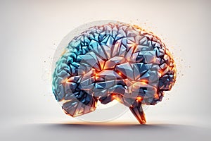 exquisite neuro polygonal abstract brain logo. ai generative