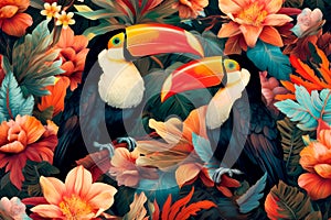 Exquisite Paradise: Luxurious Toucans in a Tropical Oasis