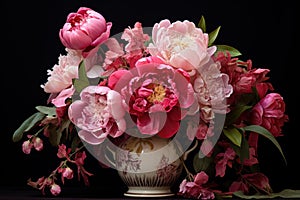 Exquisite Peony flowers. Generate Ai