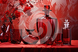 Exquisite Red cocktail luxury liquid. Generate Ai