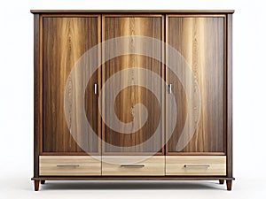 Charming Rustic ThreeDoor Wooden Wardrobe with Drawers A Timeless Addition for Your Homes Characterful Style