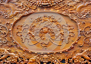 Exquisite sculpture pattern on wooden furniture