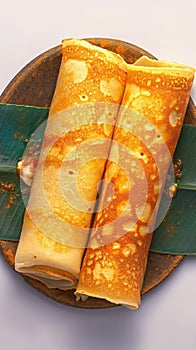 Exquisite South Indian dosa, a thin pancake savored worldwide.