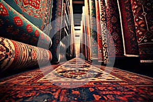 Exquisite Tapestry Capturing the Beauty of Traditional Middle Eastern Carpets. created with Generative AI