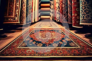 Exquisite Tapestry Capturing the Beauty of Traditional Middle Eastern Carpets. created with Generative AI