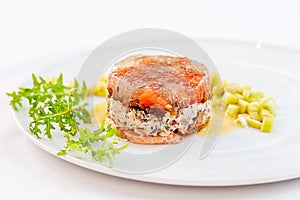 Exquisite Terrine made of Green Lentils and Smoke-Cured Salmon