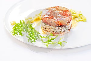 Exquisite Terrine made of Green Lentils and Smoke-Cured Salmon