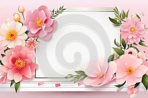 Exquisite Vector Birthday Celebration: Floral Elegance with Blank Sign.
