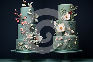 Exquisite wedding cakes with intricately detailed floral motifs for elegant celebrations