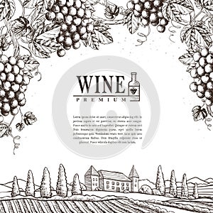 Exquisite winery poster design photo