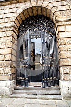 Exquisitely crafted antique metal door