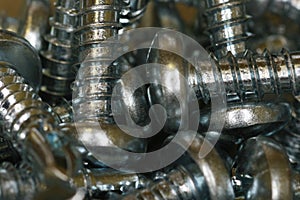 Exreme clsoe-up of machine screws