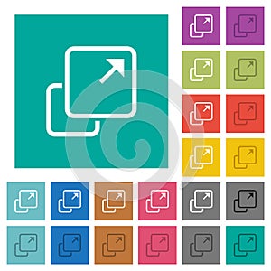 Extend element square flat multi colored icons