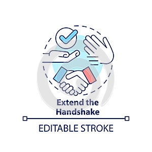 Extend handshake concept icon