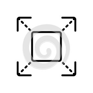Black line icon for Extend, prolong and expand photo