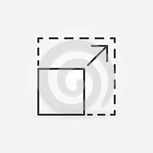 Extend or Scaling vector concept icon in thin line style