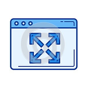 Extend line icon.