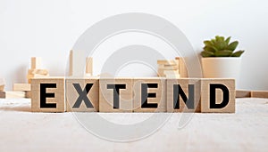EXTEND word written on building blocks concept