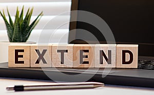 EXTEND word written on building blocks concept