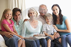 Extended Family Group Celebrating Birthday