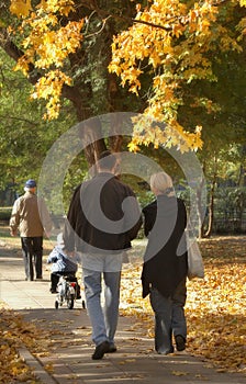 Erweitert Familie auf der gehen 