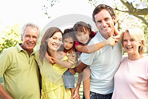 Extended Group Of Family Enjoying Day