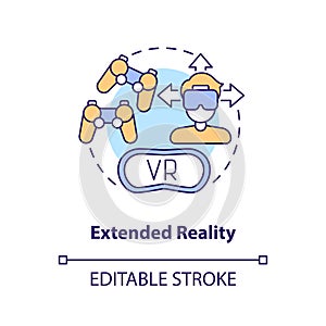 Extended reality concept icon