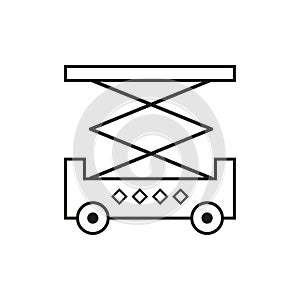 Extended scissor lift platform icon. Vector illustration. EPS 10.