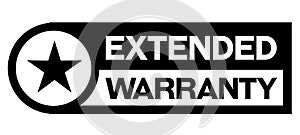 Extended warranty stamp on white