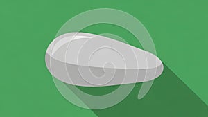 Extends to the right indicating a light source coming from the