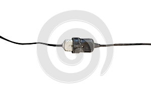 Extension cable and plug with two euro pins, to connect electric