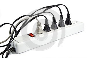 Extension cord with multiple asian plugs