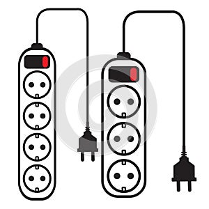 Extension lead 3 and 4 ways power strip with switch