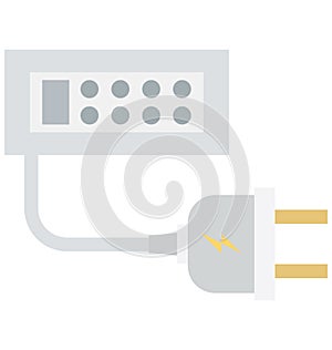 Extension Lead Isolated Color Vector icon that can be easily modified or edit