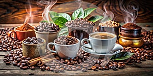 A Large Collection of Creative Coffee Logo Designs and Illustrations for Branding and Marketing Needs Perfect for Cafe photo
