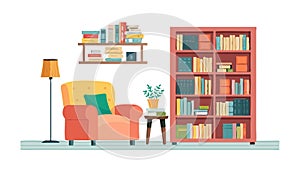 Extensive Home Library, Knowledge Intellectual Sanctuary, vector design Generative AI