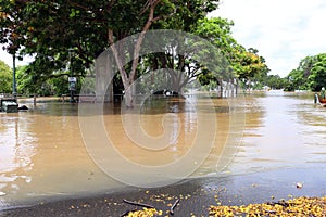 Extent of flooding in Maryborough, Queensland, Australia