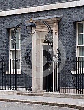 Exterior of 10 Downing Street, official residence and office of the Prime Minister of the UK.