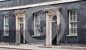 Exterior of 10 Downing Street, official residence and office of the Prime Minister of the UK.