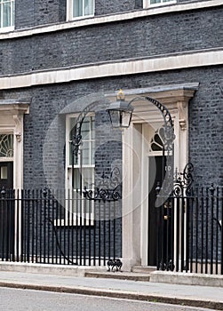 Exterior of 10 Downing Street, official residence and office of the Prime Minister of the UK.