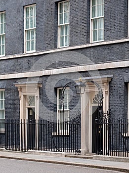 Exterior of 10 Downing Street, official residence and office of the Prime Minister of the UK.